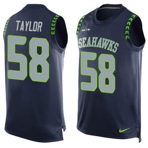 Fantastic Seahawks #58 Darrell Taylor Steel Blue Team Color Men's Stitched NFL Limited Tank Top Jersey