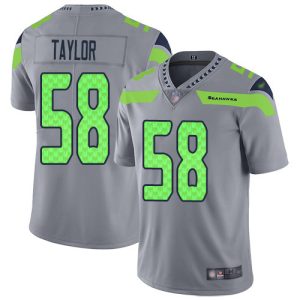 Amazing Seahawks #58 Darrell Taylor Gray Men's Stitched NFL Limited Inverted Legend Jersey