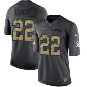 Stunning Seahawks #22 Quinton Dunbar Black Men's Stitched NFL Limited 2016 Salute to Service Jersey