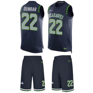 Stunning Seahawks #22 Quinton Dunbar Steel Blue Team Color Men's Stitched NFL Limited Tank Top Suit Jersey