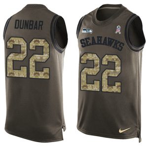 High quality Seahawks #22 Quinton Dunbar Green Men's Stitched NFL Limited Salute To Service Tank Top Jersey