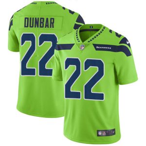 Exceptional Seahawks #22 Quinton Dunbar Green Men's Stitched NFL Limited Rush Jersey