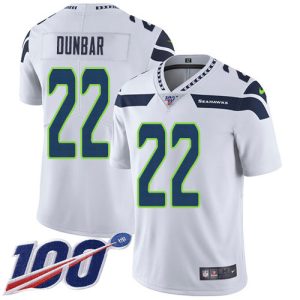 Top notch Seahawks #22 Quinton Dunbar White Men's Stitched NFL 100th Season Vapor Untouchable Limited Jersey
