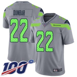 Premium Seahawks #22 Quinton Dunbar Gray Men's Stitched NFL Limited Inverted Legend 100th Season Jersey